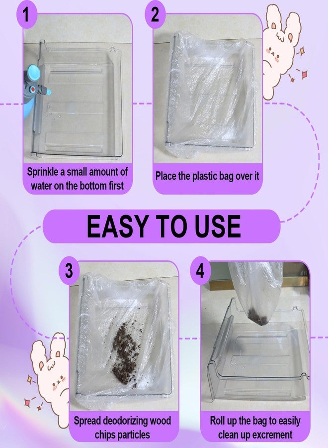Bcautay 50 Pcs Disposable Cage Liners Clear Plastic Rabbit Cage Liner Bag Elastic Small Animal Toilet Film for Bunny Hamster Totoro Hedgehog Guinea Pig and Small Animals - Image 5